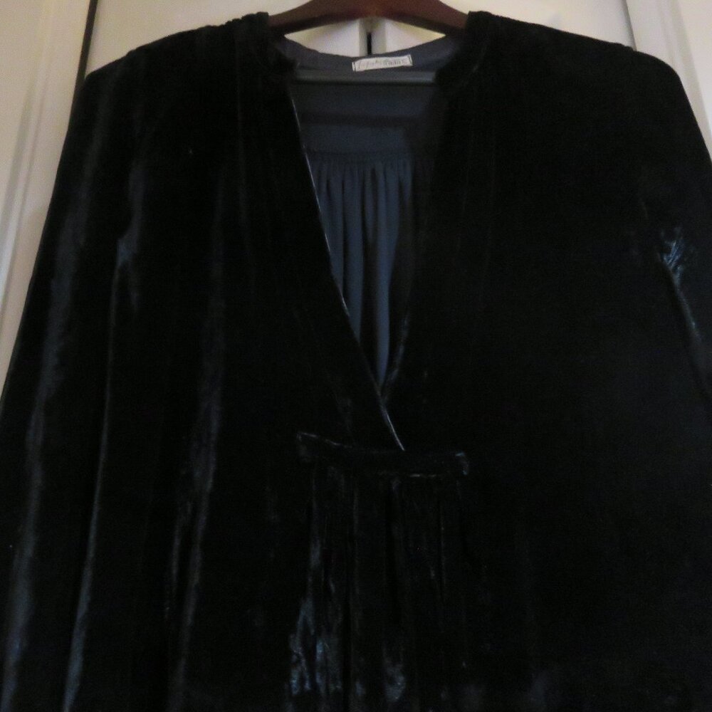 FREE PEOPLE X CP SHADES Jacey Velvet Mini Dress in Black Boho Minimalist Size S - Picture 4 of 13